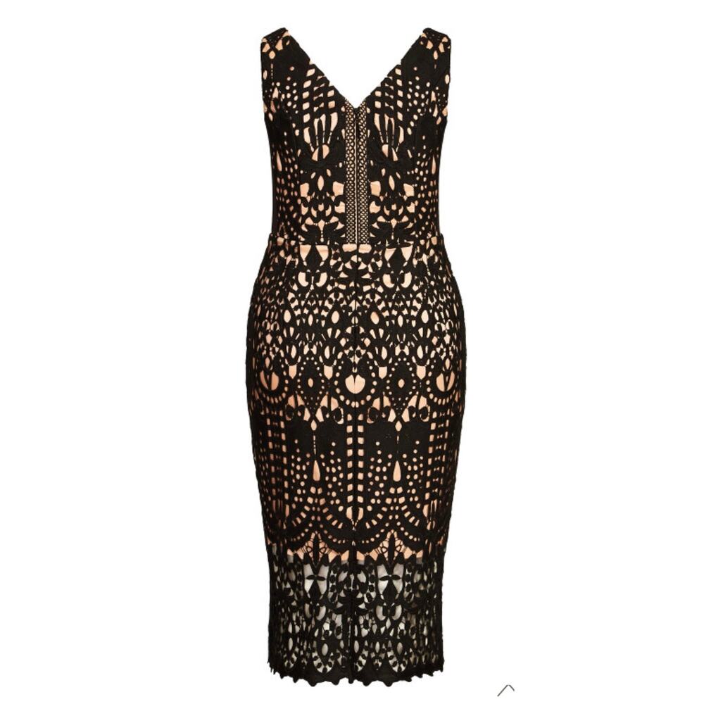 City Chic Black Lace Midi Dress - Picture 5 of 8